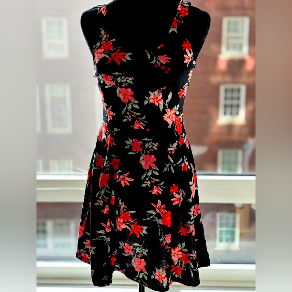 Black floral Aline dress size 4